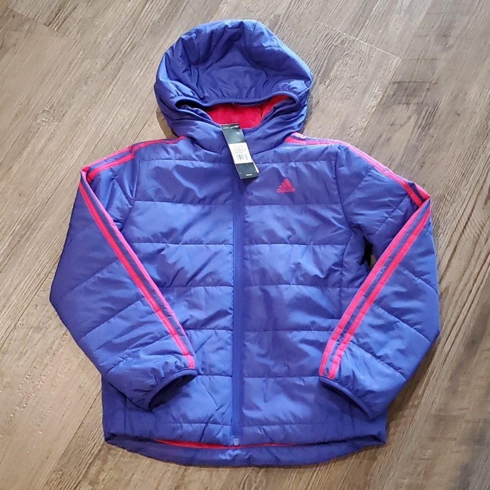 Adidas Puffer Jacket Size Medium 10/12 - Picture 3 of 6